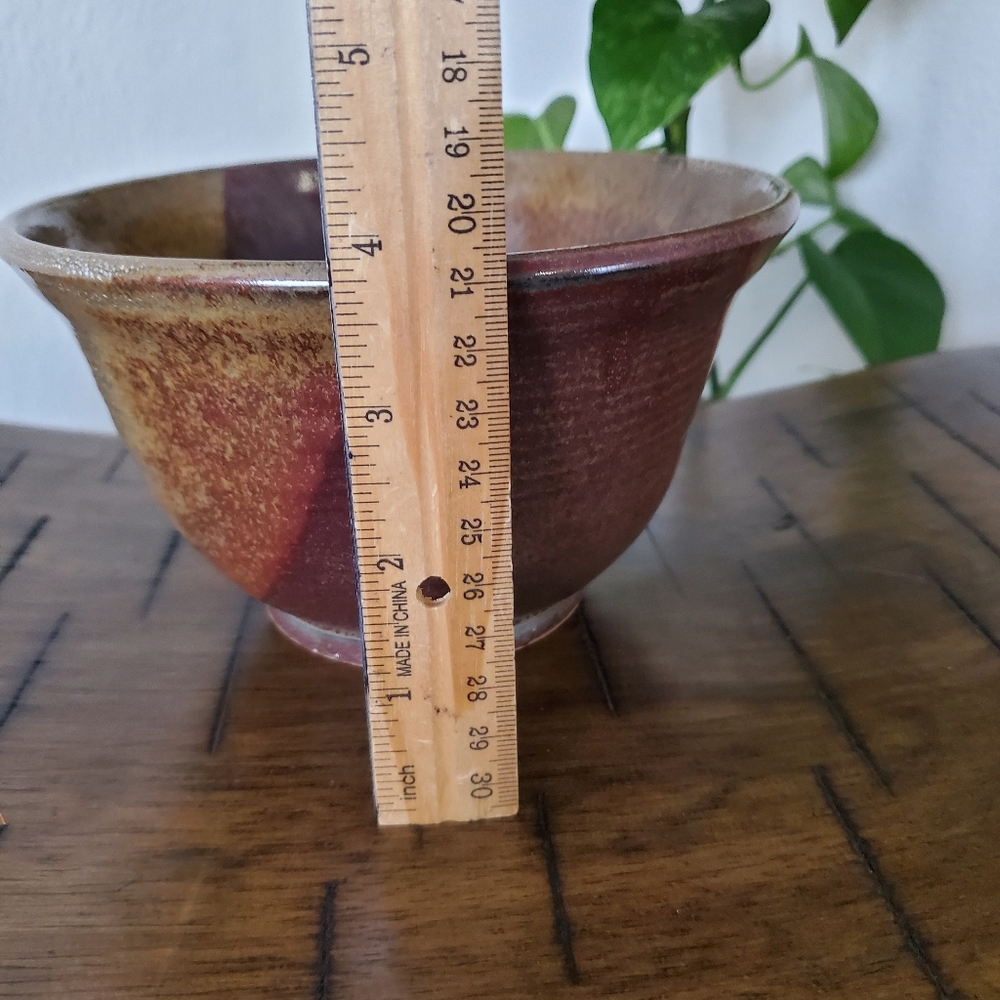 Barb’s Jugs Pottery Handmade Stoneware Bowl - Red & Brown - Picture 3 of 5